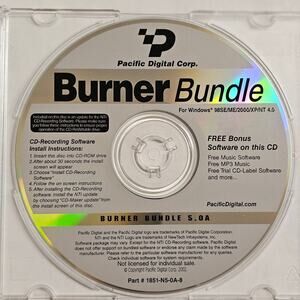 Pacific Digital Burner Bundle 5.0A for Windows 98SE ME 2000 XP NT 4.0
